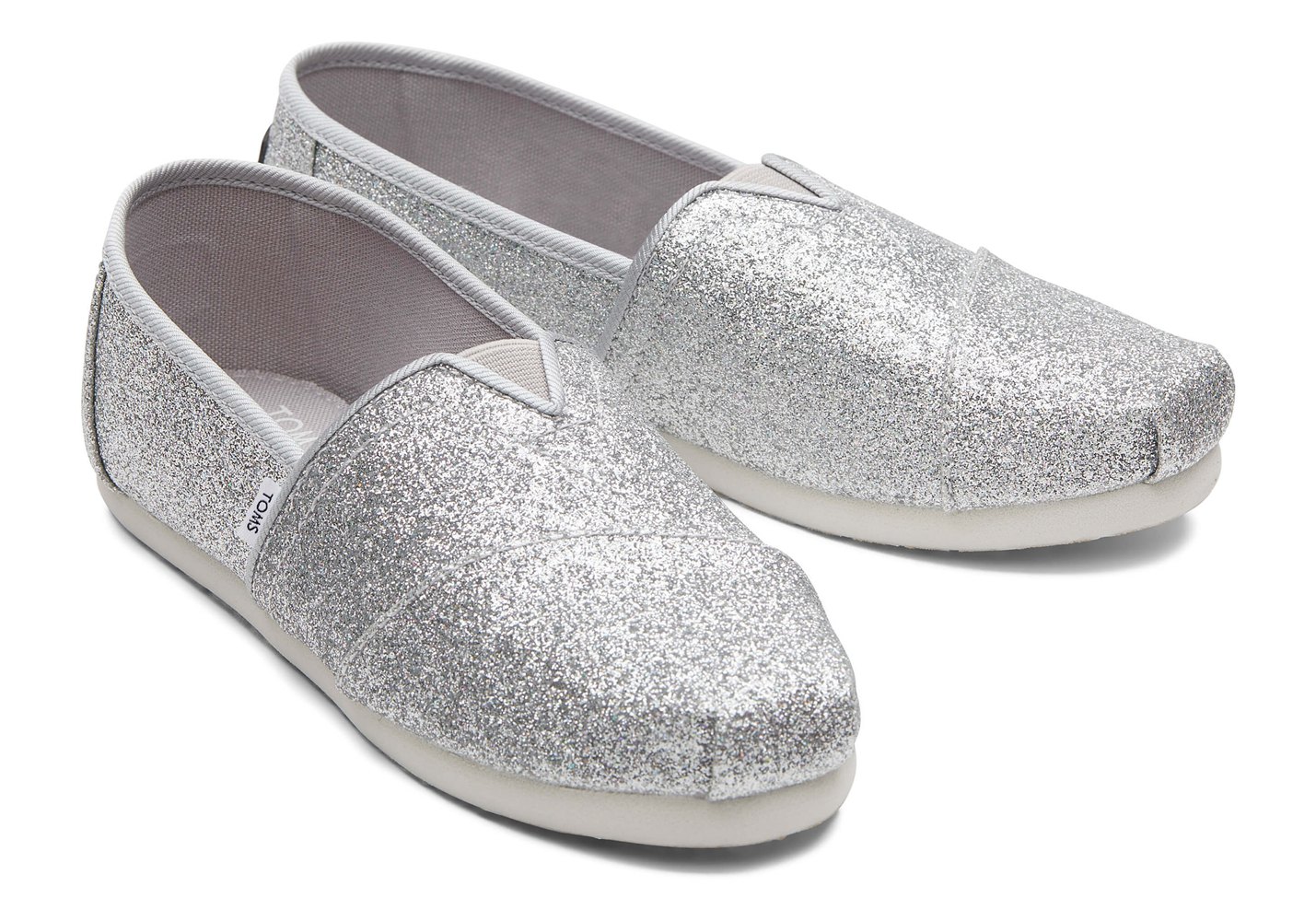 Toms Espadryle Dziecięce Srebrne - Alpargata Youth Glitter - 09JXNCBUO